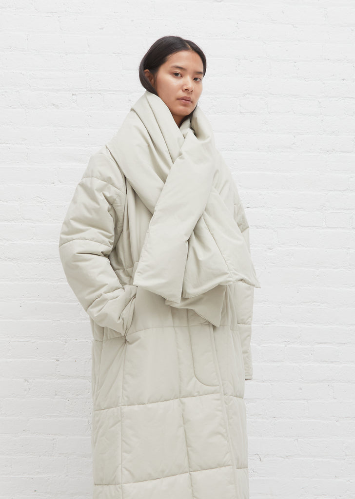 Plume Down Cotton Scarf — Stone