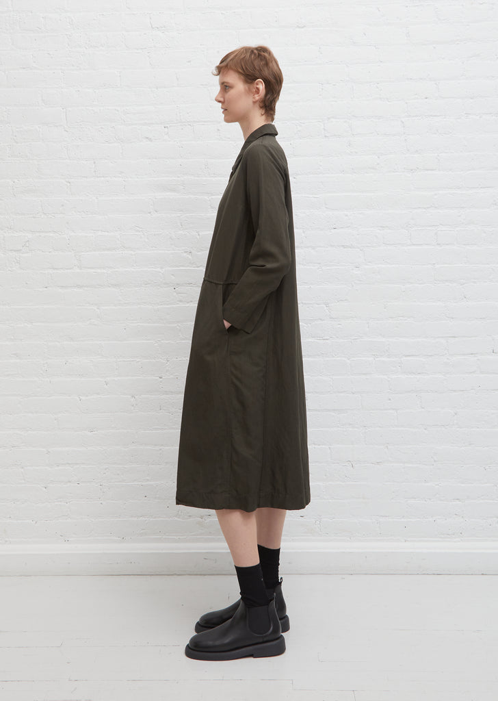 Linen & Wool Miney Dress — Kaki