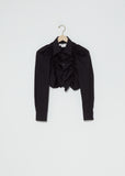 Draped Front Cropped Shirt — Black