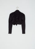 Draped Front Cropped Shirt — Black