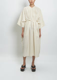 Pleated Shirt Dress — Ivory