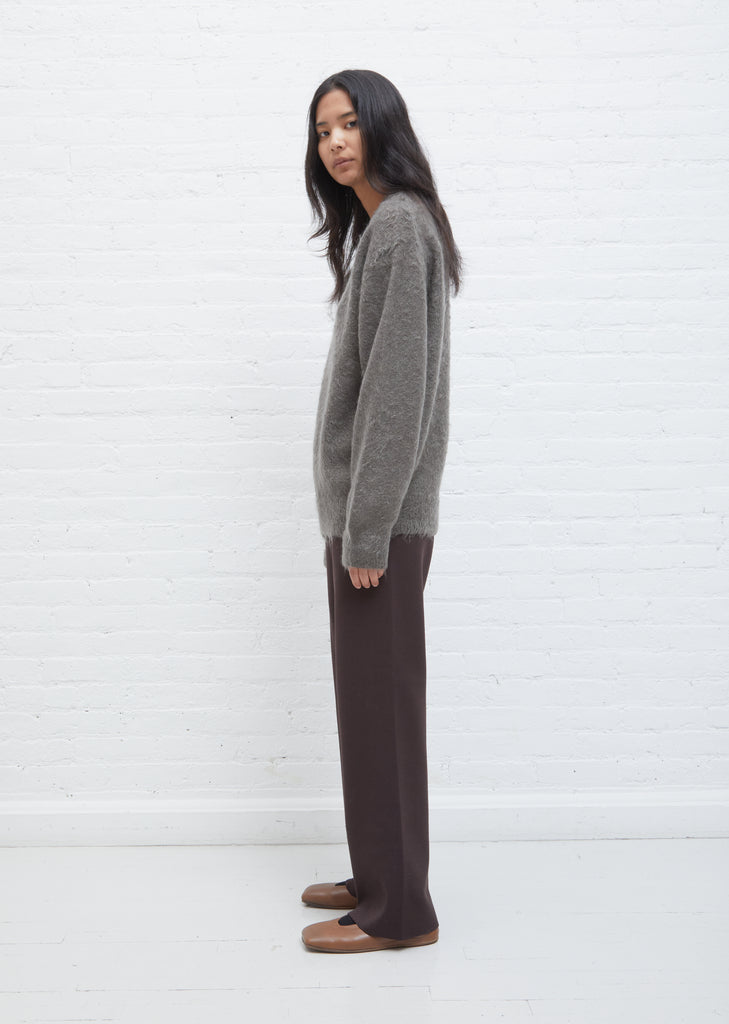 Brushed Mohair V-Neck Knit