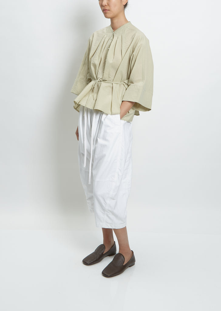 Pleated Blouse — Pale Sage