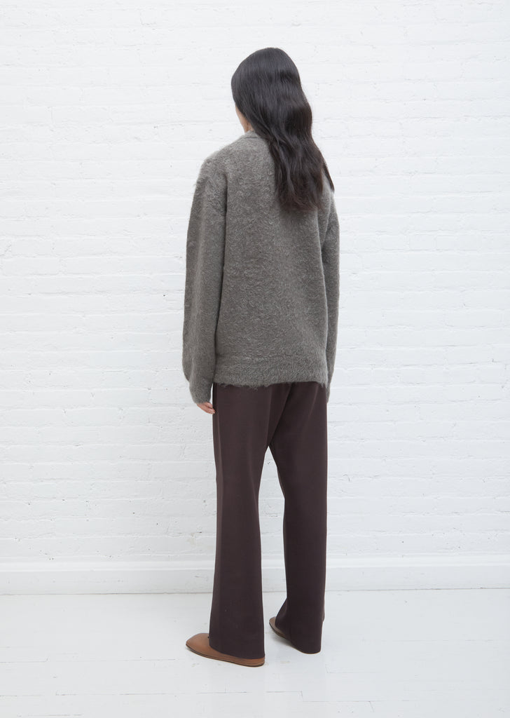 Brushed Mohair V-Neck Knit