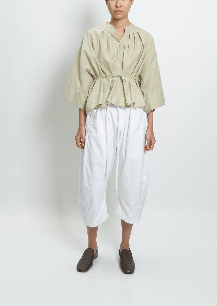 Pleated Blouse — Pale Sage