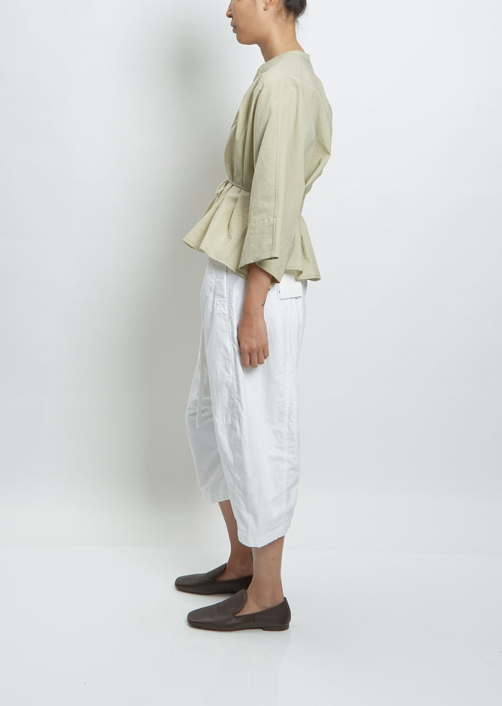 Pleated Blouse — Pale Sage