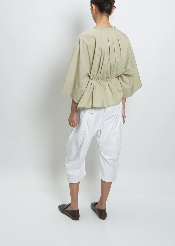 Pleated Blouse — Pale Sage