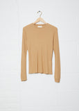 Manches Longues Col Rond Tee — Beige