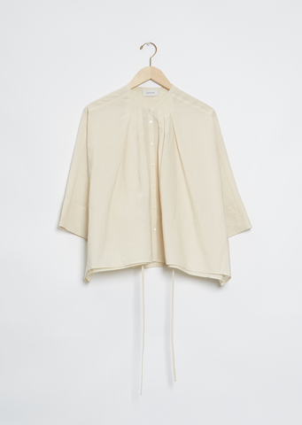 Pleated Blouse — Ivory