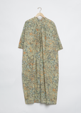Pleated Shirt Dress — Pale Sage/Coral