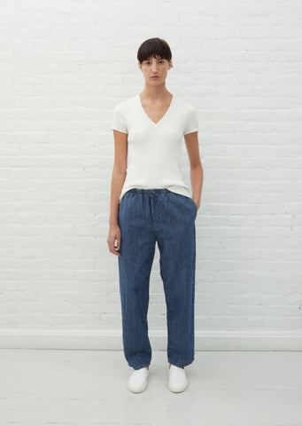 Ribbed Mini V Neck