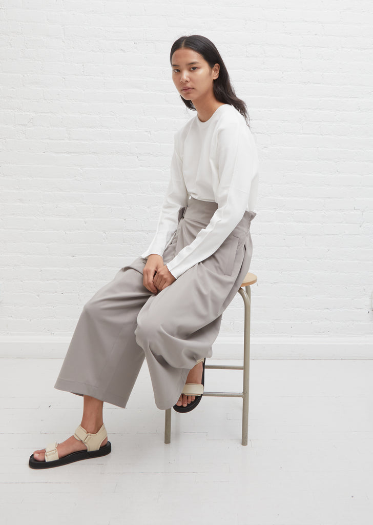 Wrap Front Trousers — Grey