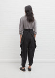 Overlap Balloon Trousers — Black