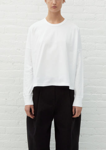 Loop Long Sleeve Cotton T-Shirt — White