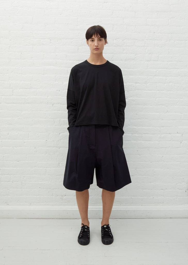 Loop Longsleeve Cotton T-Shirt — Black