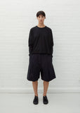 Loop Longsleeve Cotton T-Shirt — Black