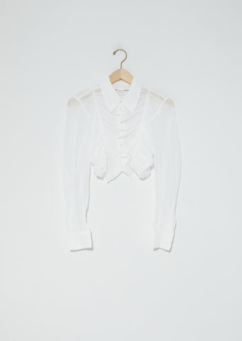 Sheer Draped Cropped Blouse