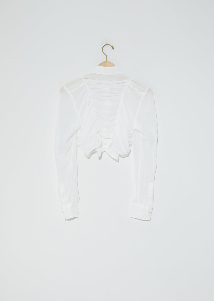 Sheer Draped Cropped Blouse