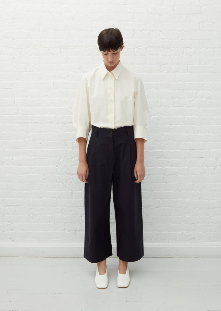 Greta Cotton Pants — Dark Navy