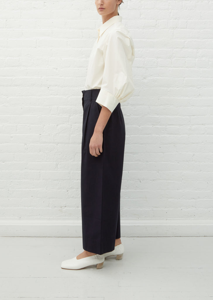 Greta Cotton Pants — Dark Navy