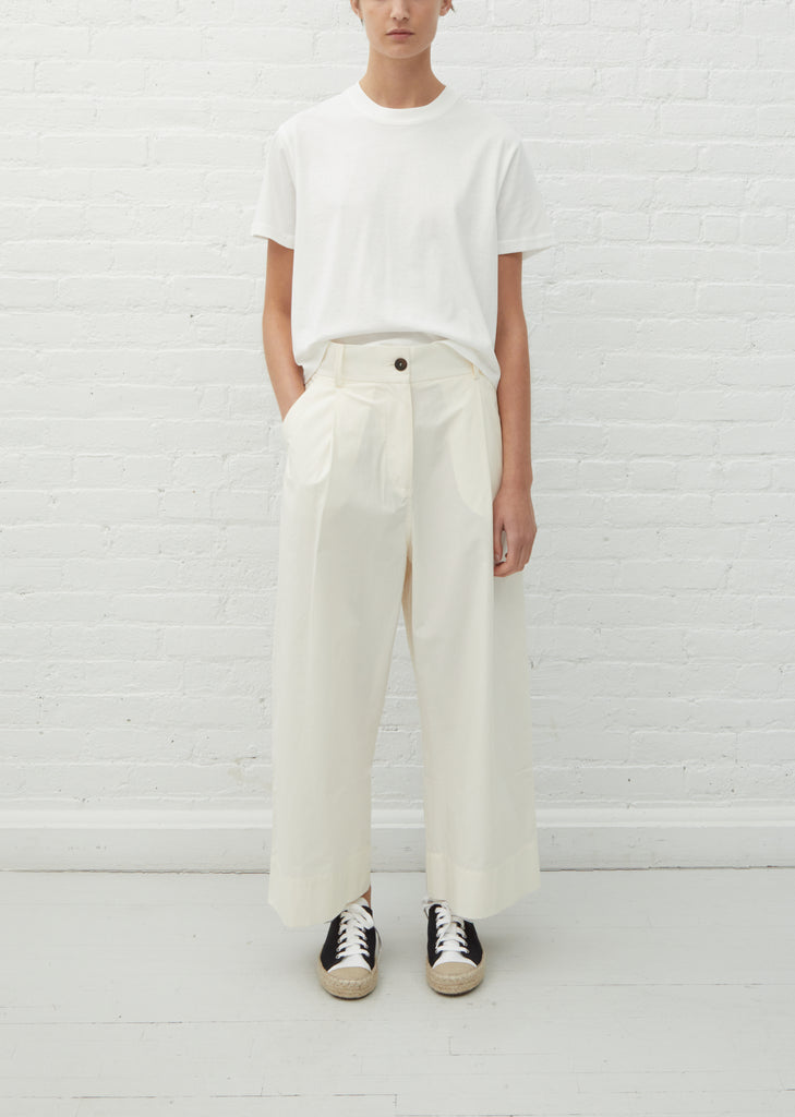 Greta Cotton Pants — Milk