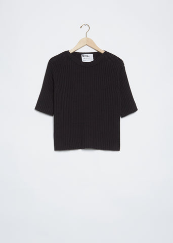 Ribbed Fisherman T-Shirt — Black