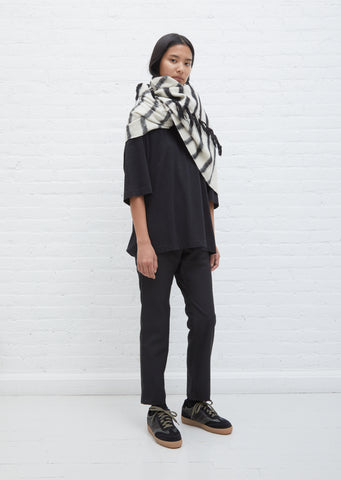 Hokkaido Tawa Stole — White + Black