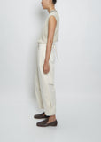 Cropped Ankle Vent Trouser — Natural