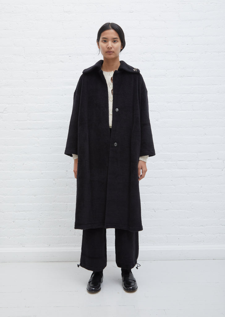 Wool and Cotton Reversible Coat — Black