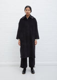 Wool and Cotton Reversible Coat — Black