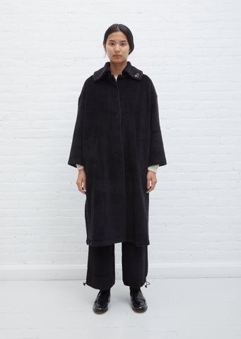 Wool and Cotton Reversible Coat — Black