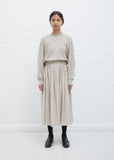 Gathered Cotton Skirt — Pale Grey