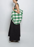 Cotton Big Check Bag — Milk Green