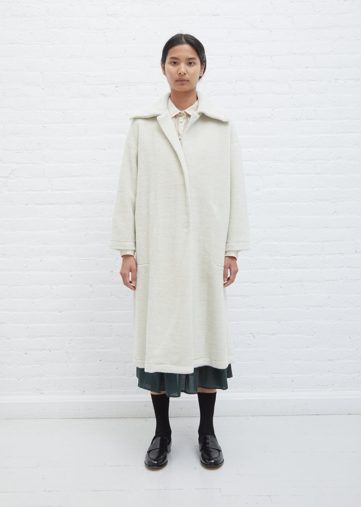 Wool and Cotton Reversible Coat — Ivory