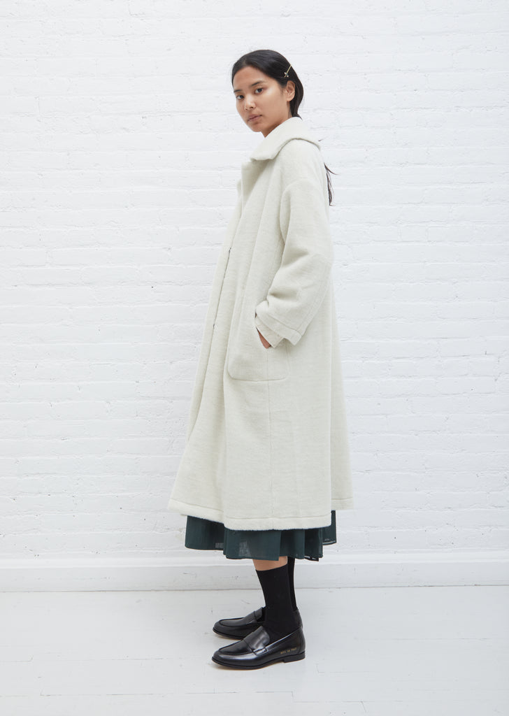 Wool and Cotton Reversible Coat — Ivory