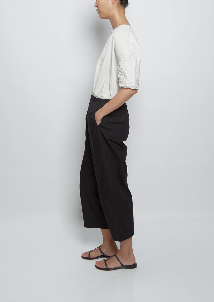 Cotton Balloon Trouser — Black