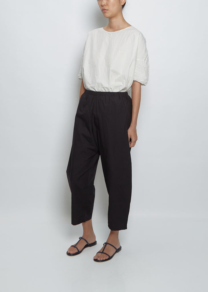 Cotton Balloon Trouser — Black