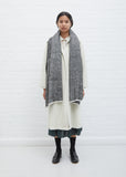Hokkaido Melange Stole — Natural White + Black