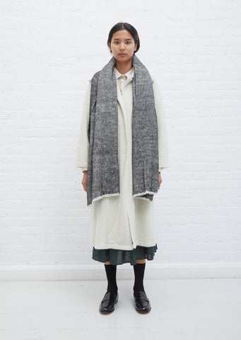 Hokkaido Melange Stole — Natural White + Black