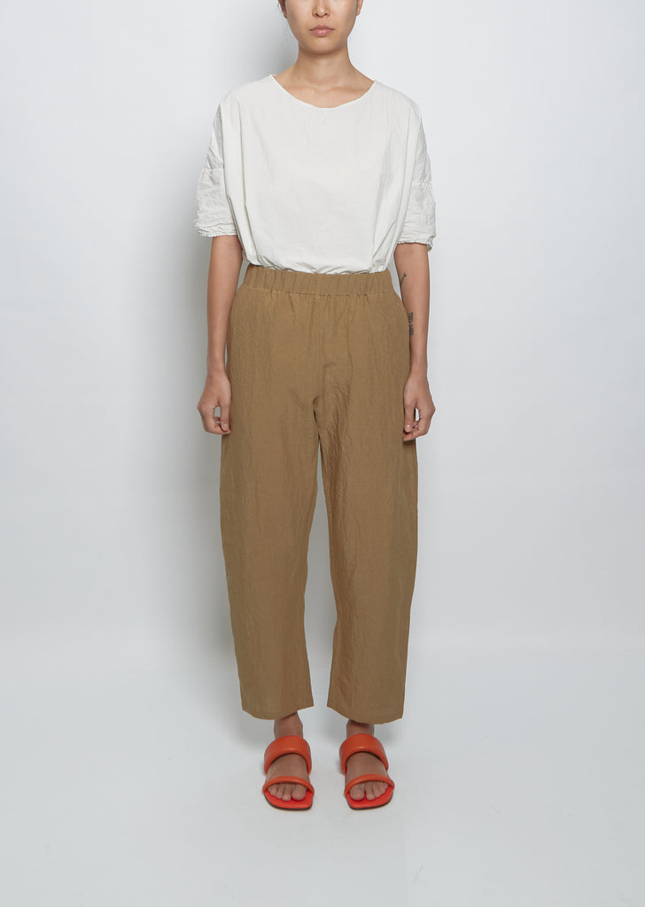 Linen Pullon Trouser — Mud