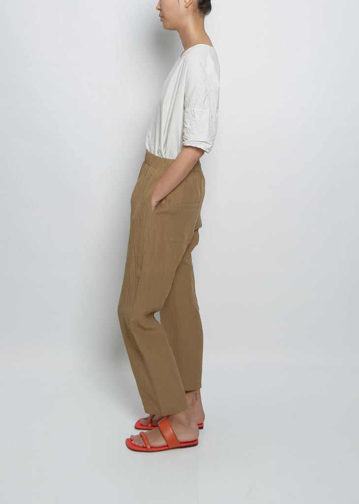 Linen Pullon Trouser — Mud