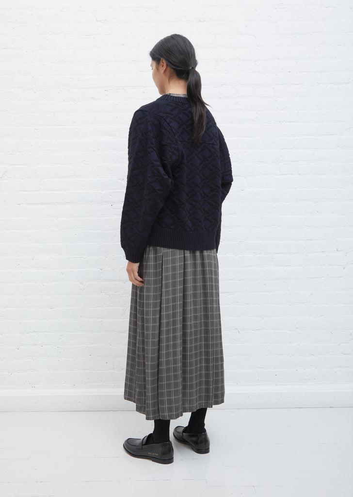 Indigo Plaited Yotsume Cardigan