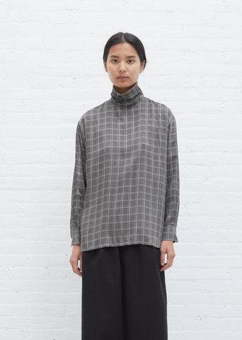 Sumi Plaid Bottleneck Shirt