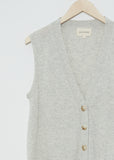 Tenggol Cashmere Cardigan — Light Grey Melange