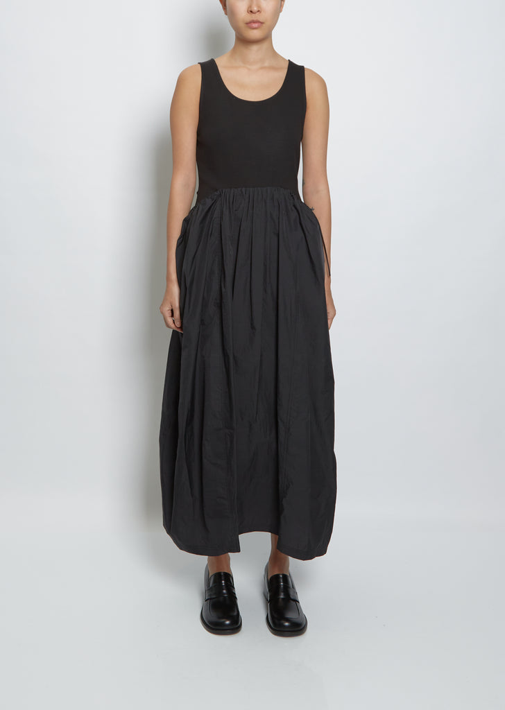 Sheer Jersey Dress — Black