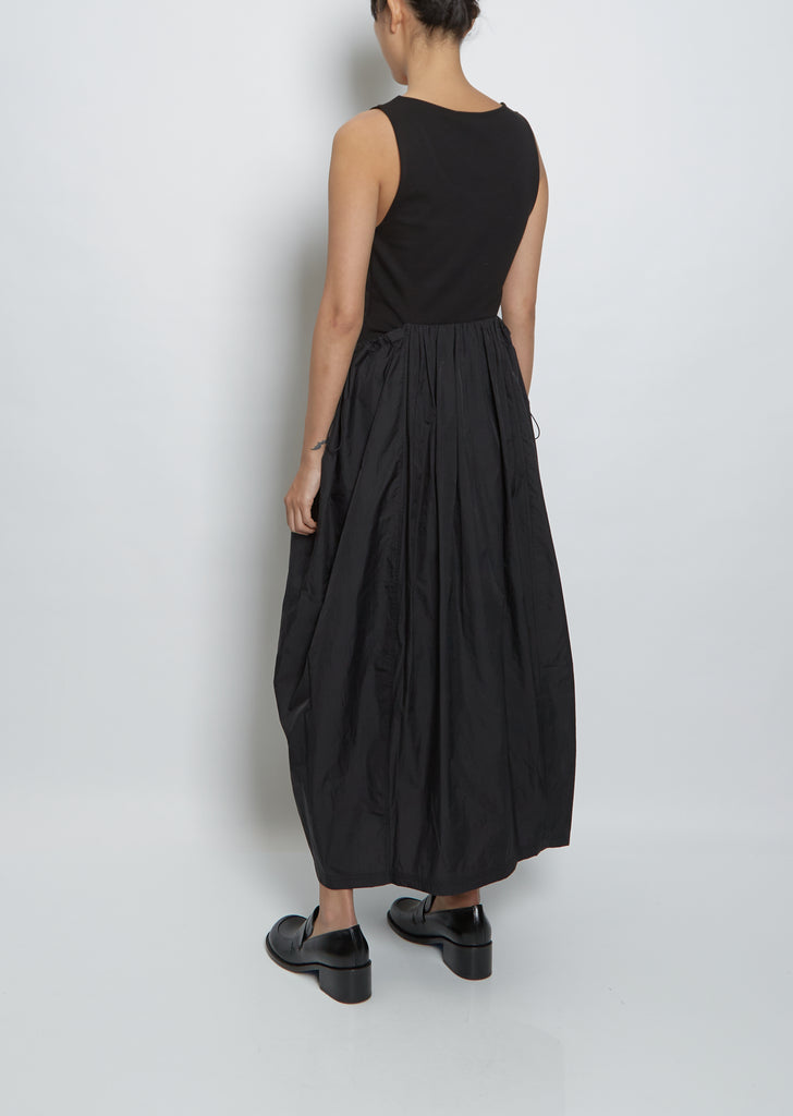 Sheer Jersey Dress — Black