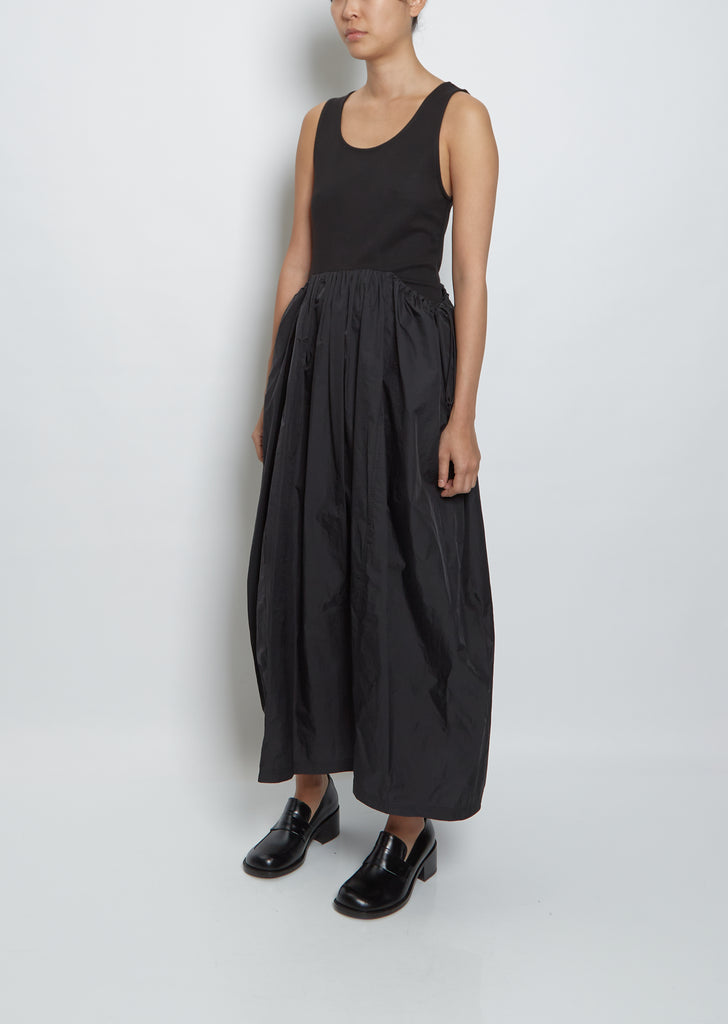 Sheer Jersey Dress — Black