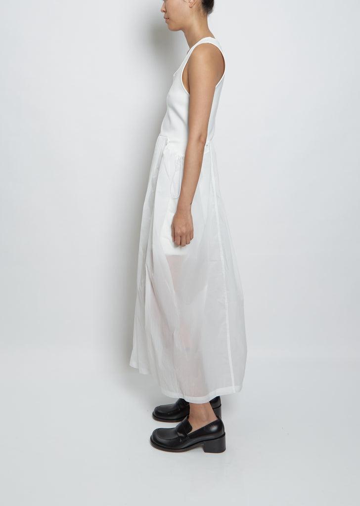 Sheer Jersey Dress — White
