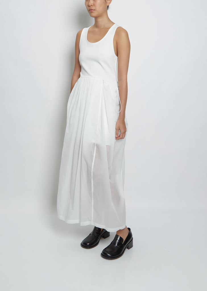 Sheer Jersey Dress — White