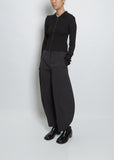 Rib Two Way Zip-Up Cardigan — Black